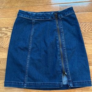 Free People denim mini skirt with zipper detail